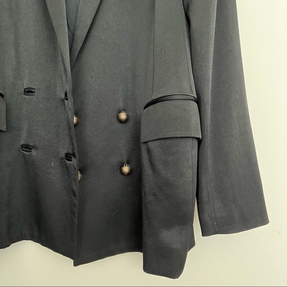 ADAM Sateen Black Double Breasted Blazer - Picture 3 of 6